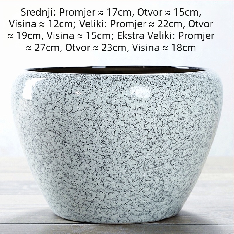 Perforirana keramička posuda za cvijeće, velikog promjera, unutarnjeg kineskog stila, za novčano drvo i orhideju, ekstra velika