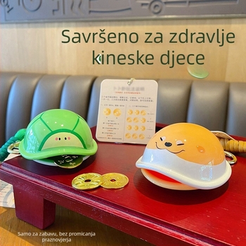 Ključevnica s Kornjačom i motivom novca, crtani stil, igra za opuštanje, dodatak za torbu