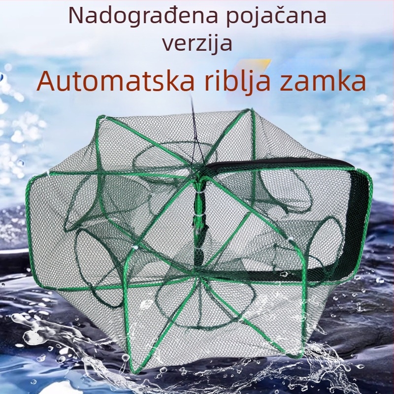 Ojačani sklopivi koš za škampe s automatskim ulovom – rakovi, jastog i morski organizmi