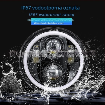 Wrangler 5,75 inča LED svjetla s prstenom anđelovog oka, žuto i bijelo