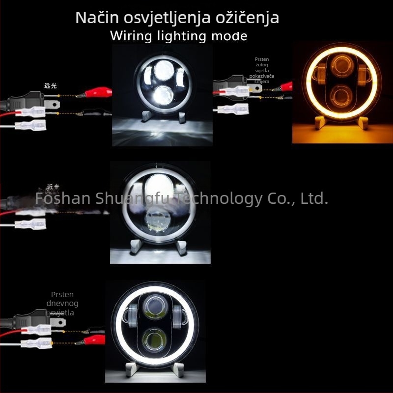 Wrangler 5,75 inča LED svjetla s prstenom anđelovog oka, žuto i bijelo
