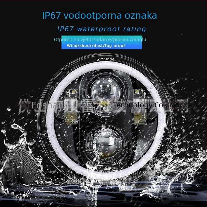 Wrangler 5,75 inča LED svjetla s prstenom anđelovog oka, žuto i bijelo
