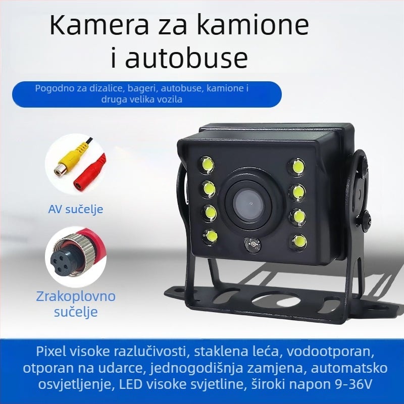 HD kamera za vožnju unazad za autobuse i kamione, 24V, 180° podesiva, rezolucija 1024x768