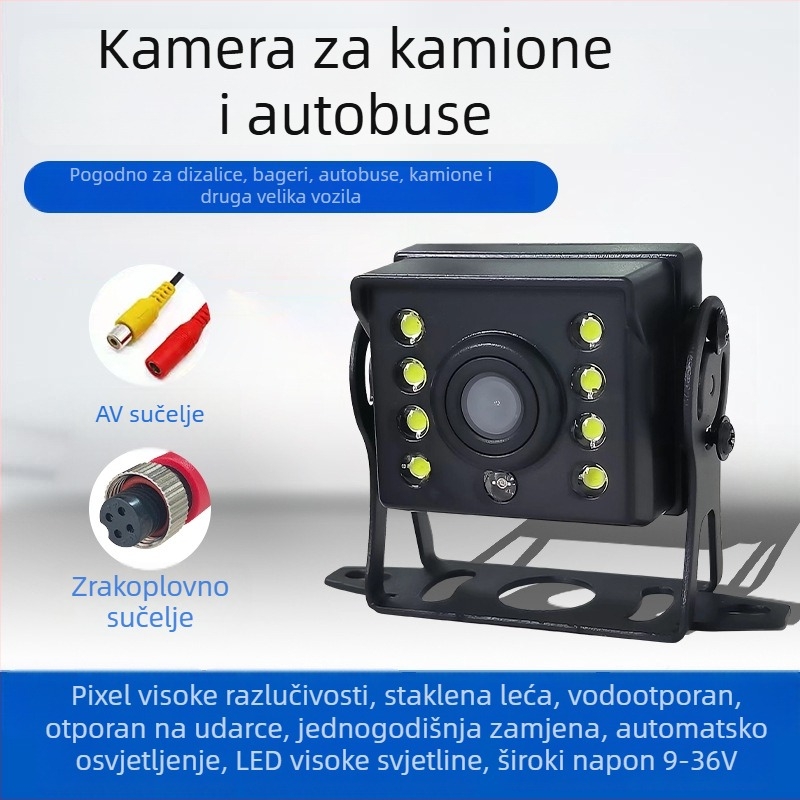 HD kamera za vožnju unazad za autobuse i kamione, 24V, 180° podesiva, rezolucija 1024x768
