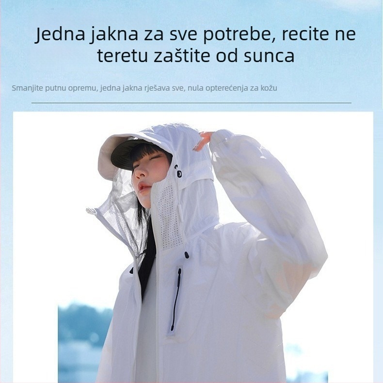 7A antibakterijska UPF100+ vanjska vjetrovka za muškarce i žene, lagana, prozračna, brzo sušeća za planinarenje