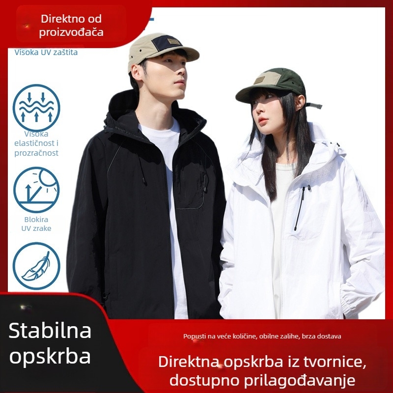 7A antibakterijska UPF100+ vanjska vjetrovka za muškarce i žene, lagana, prozračna, brzo sušeća za planinarenje