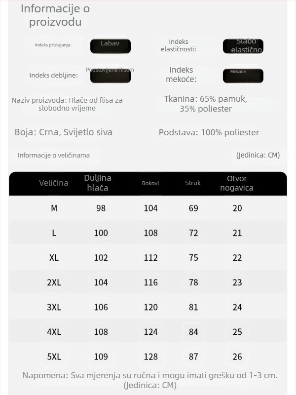 Muške teške hlače za proljeće, casual, ravne nogavice, pamuk-poliester smjesa