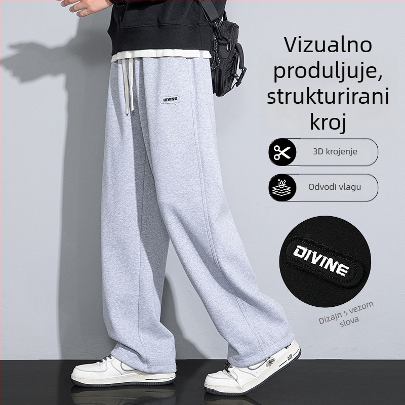 Muške teške hlače za proljeće, casual, ravne nogavice, pamuk-poliester smjesa
