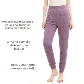 Unisex vuneni termalni legging s ginsengom za njegu kože, podstavljene fleeceom, debele pamuk, koljena štitnici s grafenom tehnologijom, zagrijavajuće