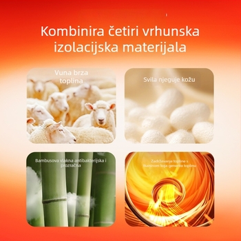 Muški termalni top s flis podstavom, debeli, tijesnog kroja, mješavina vune i svile, samozagrijavajuće