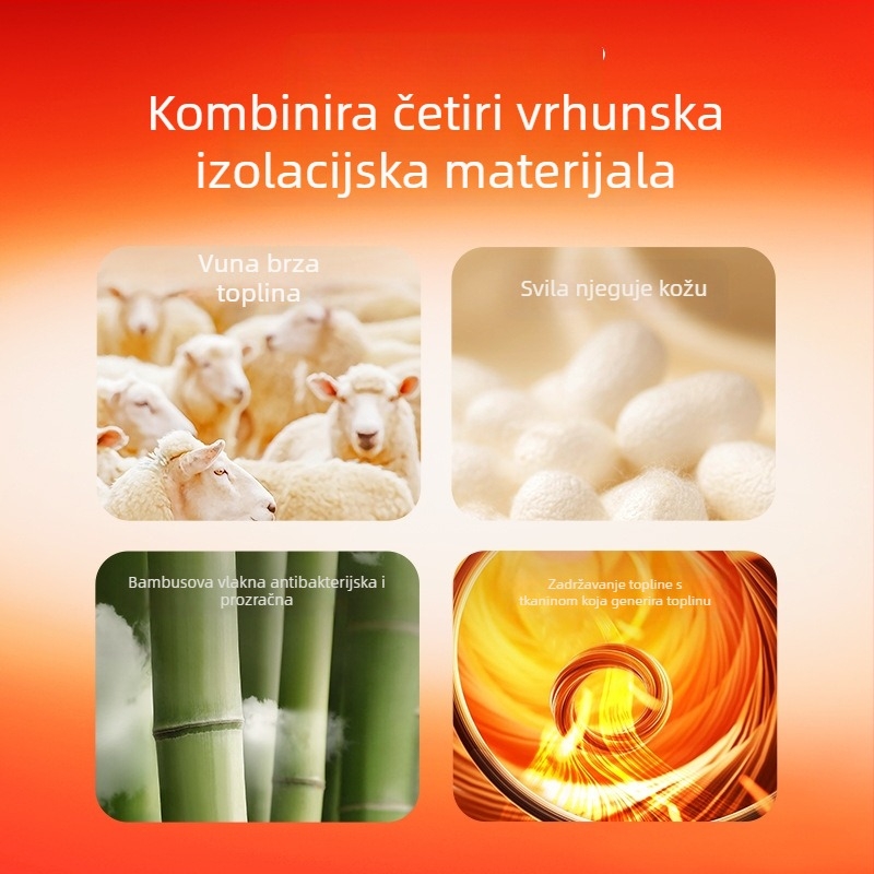Muški termalni top s flis podstavom, debeli, tijesnog kroja, mješavina vune i svile, samozagrijavajuće