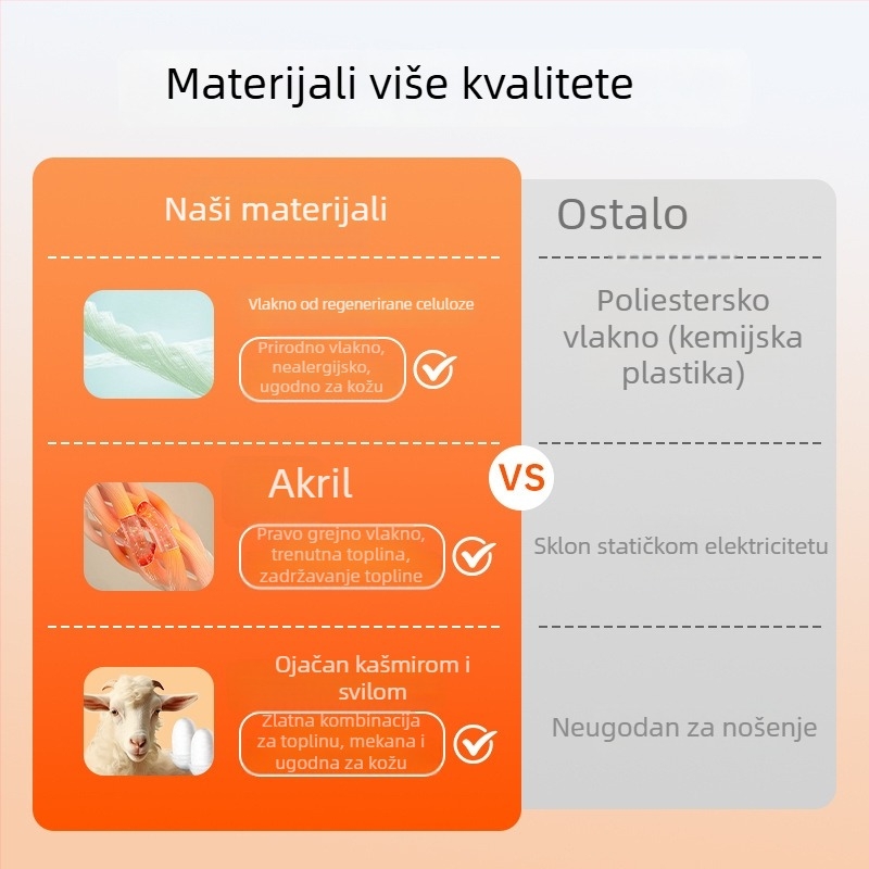 Ženska debela termalna vesta bez šavova s okruglim izrezom, kašmir-svilena smjesa, s zakrpom