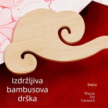 DIY vjenčani fan za kumu i mladenku — papirnati fan s bambuskom drškom, rekvizita za fotografiju
