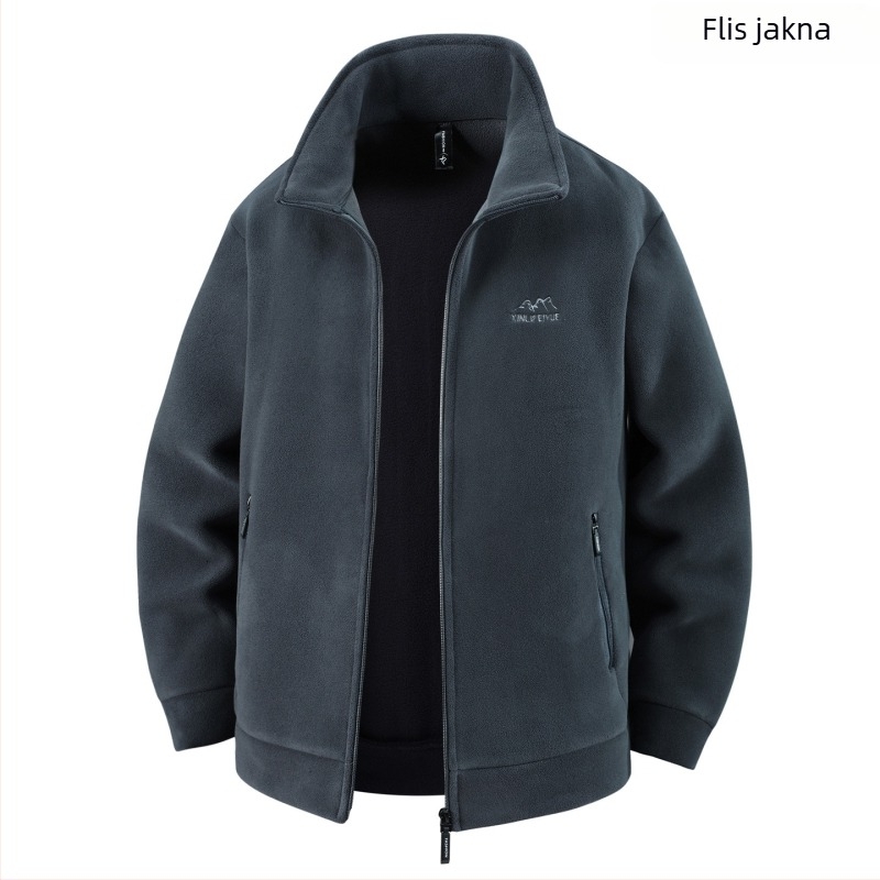 Muški polarni flis džemper-jakna sa zipom, debela i topla