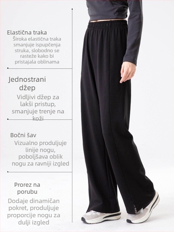 Lulu ženske hlače s fleece podstavom i grijanjem zraka, casual hlače za jesen i zimu, bočni šlic za jogu i fitness