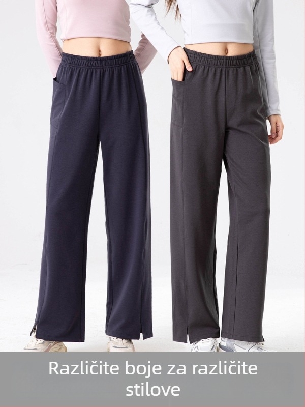 Lulu ženske hlače s fleece podstavom i grijanjem zraka, casual hlače za jesen i zimu, bočni šlic za jogu i fitness