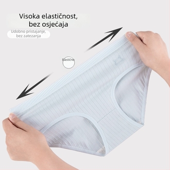 Baonasi ženske gaćice od pamuka, bez šavova, antibakterijska podstava u području prepona, srednje visok pojas, velika veličina