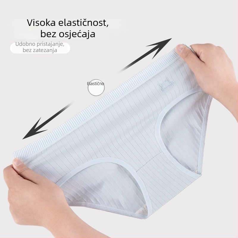 Baonasi ženske gaćice od pamuka, bez šavova, antibakterijska podstava u području prepona, srednje visok pojas, velika veličina