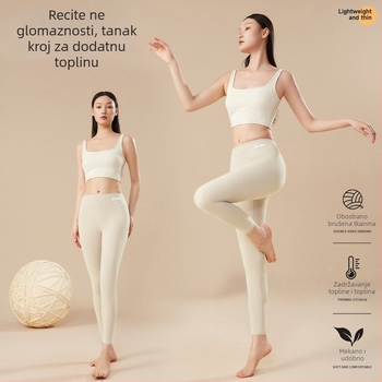 Set za parove: antibakterijske tople termalne hlače s plišastim unutarnjim slojem, unisex, slim fit, održava konstantnu temperaturu, zaštita od hladnoće