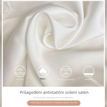 Bijeli ženski sigurnosni tajice od ledene svile, lagani ljetni model, visokog struka, čipkasti rub, neproziran, mogu se nositi i kao vanjski komad
