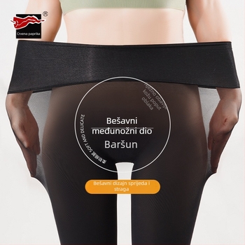 Crne 150D bešivne najlonke za žene, tanke, 360° pokriće, seksi kroj