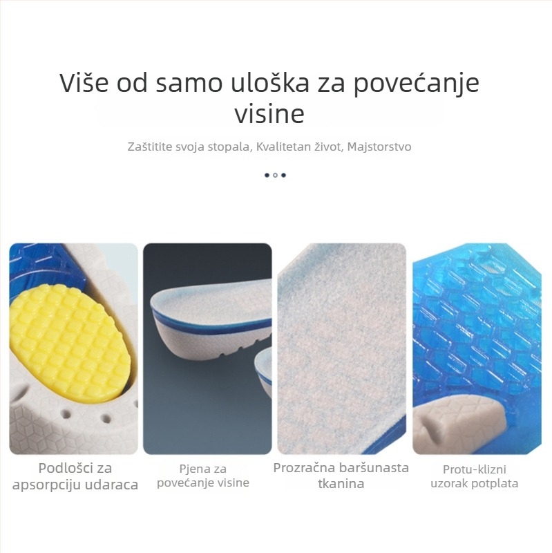 TPE ulošak za povećanje visine, trobojni, protuklizni uzorak i jastučić za petu