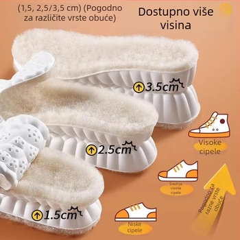 Debele flisane uloške za obuću, tople i podizanje visine, zimske cijele uloške, nevidljive i otporne na deformacije, udobne za dugo stajanje