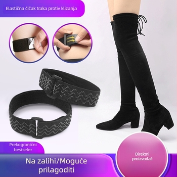 Čizme iznad koljena s protukliznim trakama, visoke čizme s 3 cm širokim vezicama, protuklizne naljepnice i Velcro kopčanje