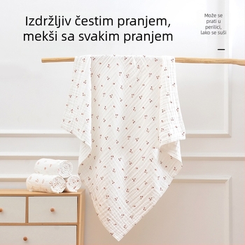 Bejbi kupaonski ručnik od 100% pamuka, osam slojeva gazaste tkanine, debeli pokrivač za zimu, novorođenče