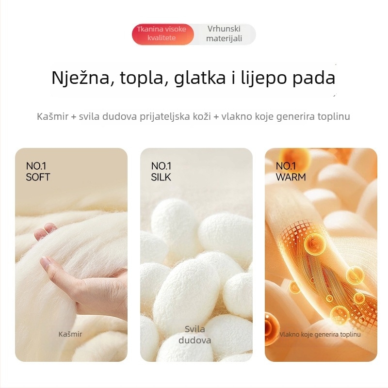 Muška termalna vesta od guste mješavine svile i vune, s flis podstavom, okrugli izrez, jesen-zima, plus veličina