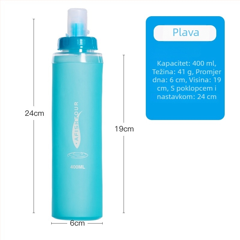 TPU vrećica za hidrataciju, prenosna sklopiva posuda za vodu, 300 ml, za maraton, vožnju biciklom i planinarenje, prilagodljiva