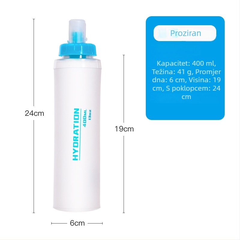 TPU vrećica za hidrataciju, prenosna sklopiva posuda za vodu, 300 ml, za maraton, vožnju biciklom i planinarenje, prilagodljiva