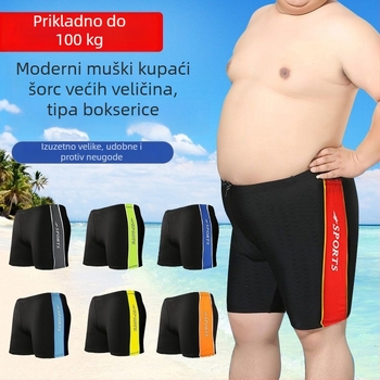 Muške kupaće šorceve plus veličine, ležerni kroj bokser-stila, jednobojni, za plažu i bazen