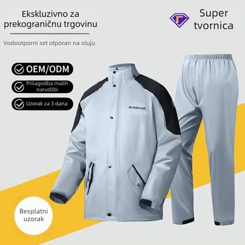 Muški set odvojene kišne jakne i hlača za vožnju motociklom, proljeće, vodootporna oprema