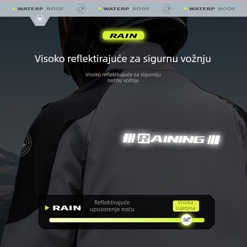 Muški set odvojene kišne jakne i hlača za vožnju motociklom, proljeće, vodootporna oprema