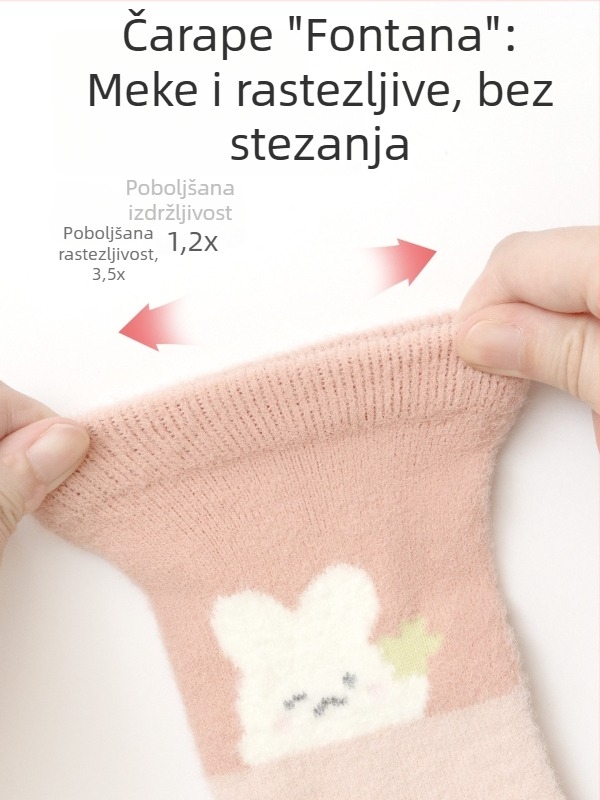 Zimske dječje čarape 2025., s flis podstavom, debele i tople, dvobojni dizajn, unisex, srednje dužine