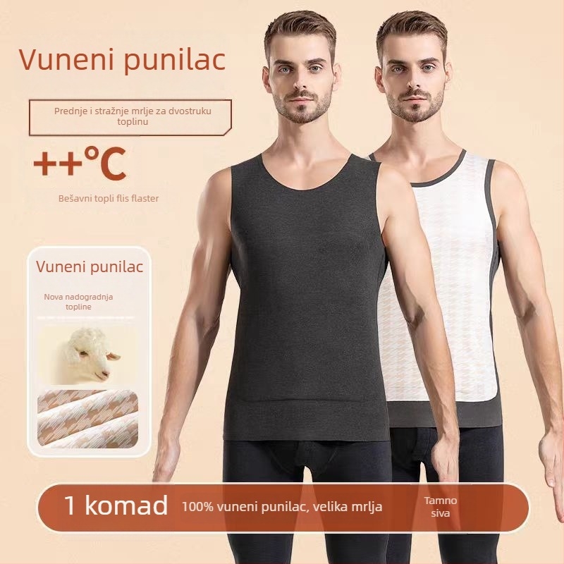 Unisex termo vest Derong baršun, ekstra debela, dvostruki sloj za zimu