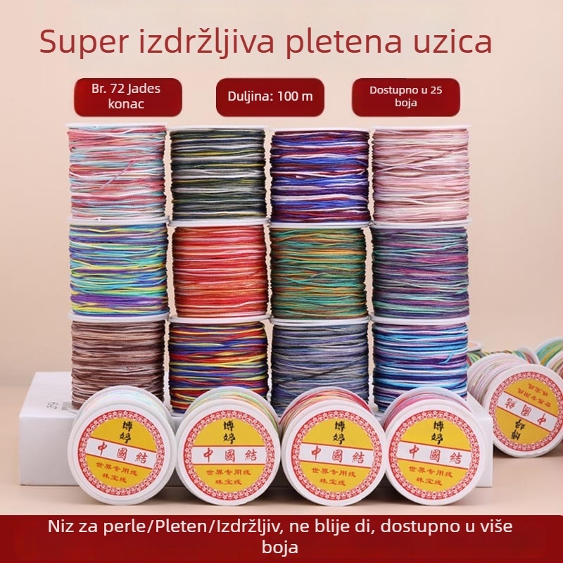 №72 gradijentna jade nit, 100 m – DIY pleteni konac za narukvice i privjeske