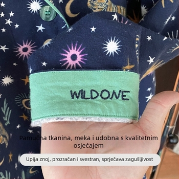 Ženske pamučne flanel pidžame za kućnu upotrebu, s dugim rukavima, haljina/košulja koja se može nositi i van kuće
