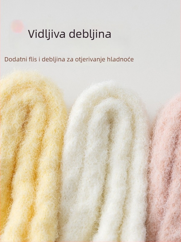 Čarape za bebe s flis podstavom, debele i tople, do potkoljenice; za proljeće, jesen i zimu; unisex; za dob djece 0–12 mjeseci i do 3 godine