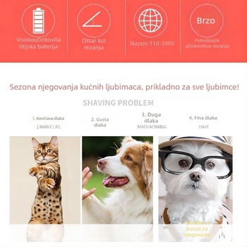 Melody električni trimer za kućne ljubimce K5 za mačke i pse