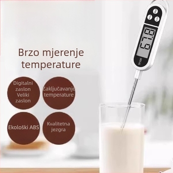 Kuhinjski digitalni termometar sa sondom, visoka preciznost, brzo mjerenje temperature za vodu, ulje i mlijeko, otporan na visoke temperature
