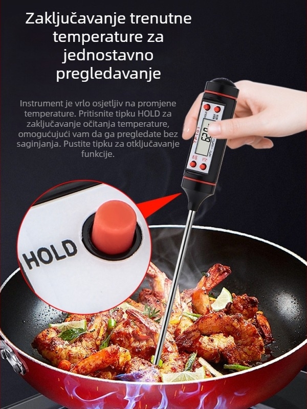 Digitalni termometar za vodu i ulje sa sondom, za industrijsku kuhinju