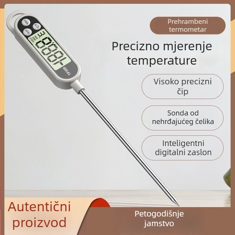 Kućni termometar za hranu s visokopreciznom sondom — za dječje mlijeko, kuhinju, temperaturu vode i ulja, pečenje