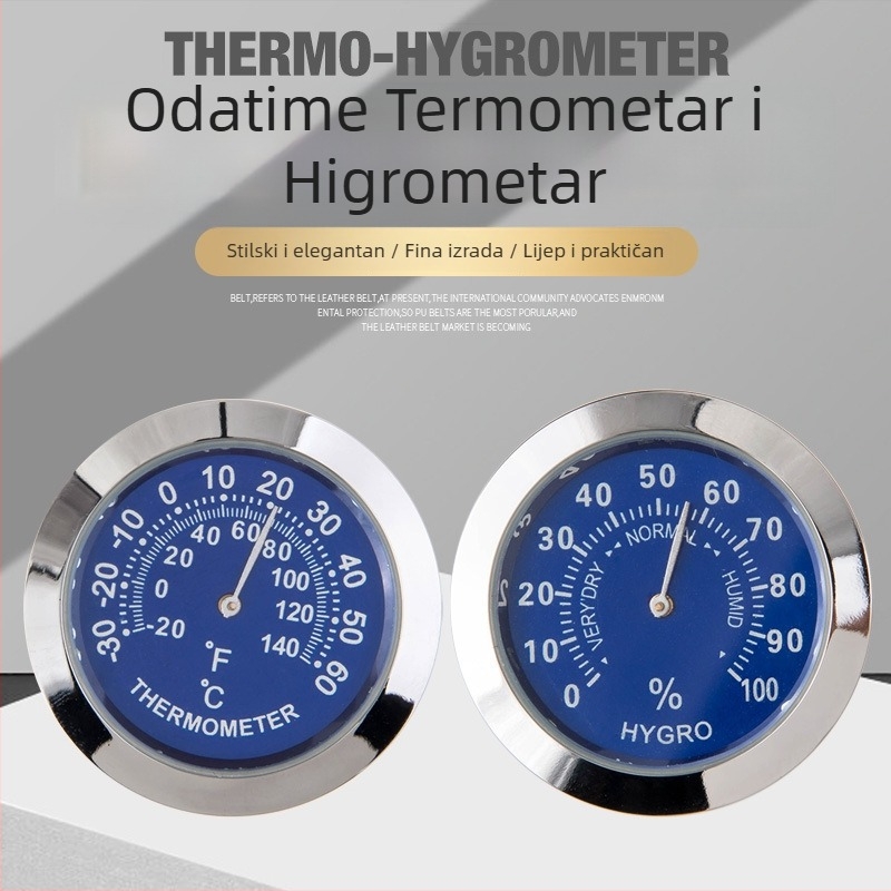 Auto termometar i higrometar, mehanički unutarnji mini instrument