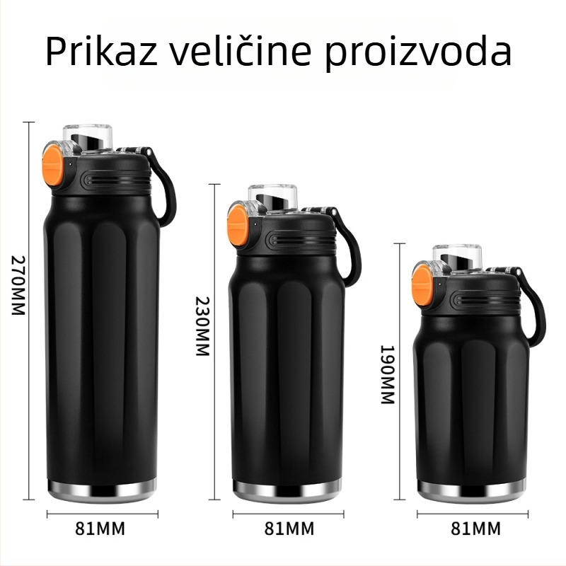 B31 Termos šalica velike kapacitete za fitness i vanjske sportove, izolirana bočica za kampiranje, moderan dizajn