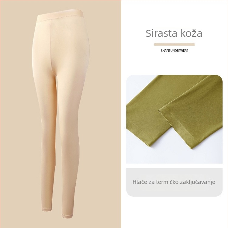 Ženski ultra-tanki set baze s hijaluronskom kiselinom za hidrataciju kože, bezšivne gornji dio s dugim rukavima i duge hlače, uski kroj, topao