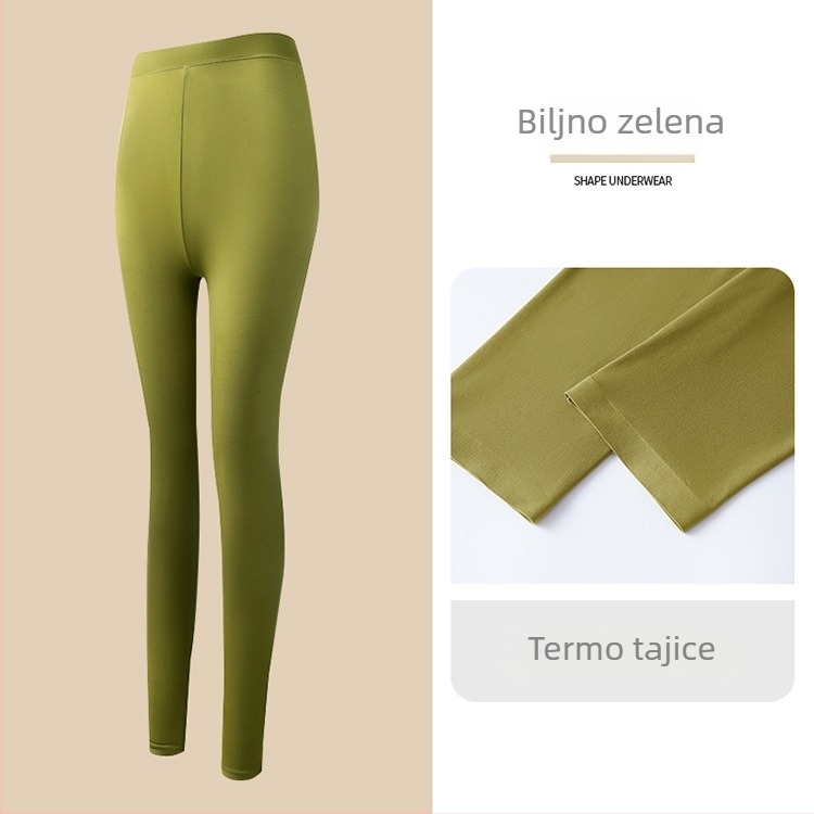 Ženski ultra-tanki set baze s hijaluronskom kiselinom za hidrataciju kože, bezšivne gornji dio s dugim rukavima i duge hlače, uski kroj, topao