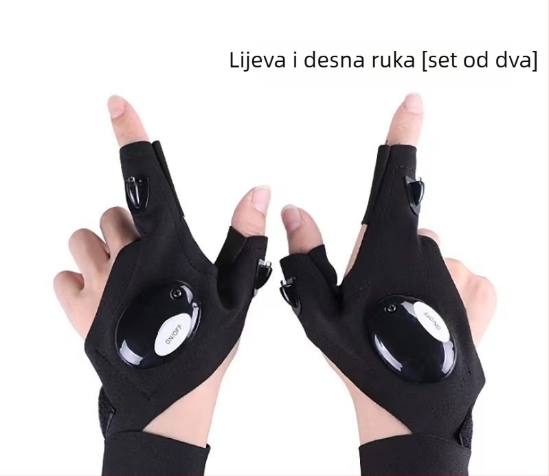 LED rukavice za ribolov s osvijetljenim prstima za noćni ribolov
