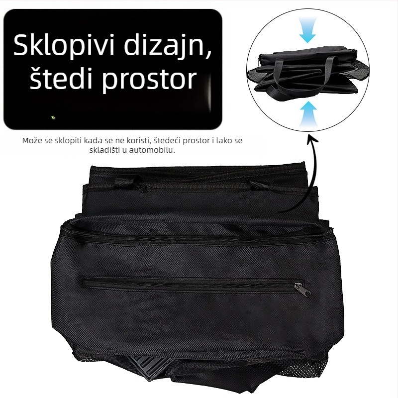 Sklopiva kutija za skladištenje u prtljažniku automobila, višenamjenski držač za čaše i organizator od Oxford tkanine